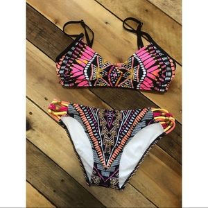 Black tribal print bikini
